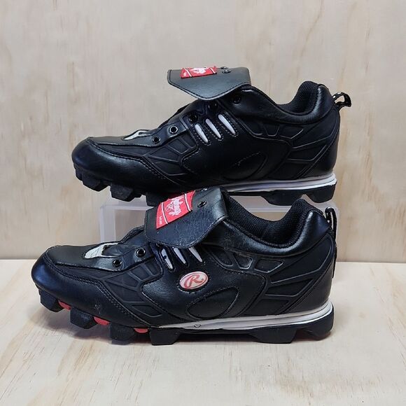 Rawlings Black and Red Baseball Cleats Shoes Men's Size 8 - Picture 1 of 7